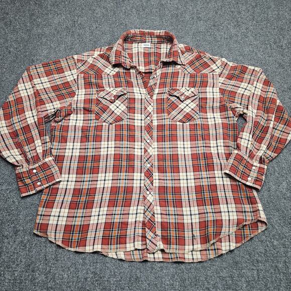 Texas Longhorns Plaid Shirt XXL Snap Button Toss Brand Upcycled Patchwork NCAA - Picture 2 of 8